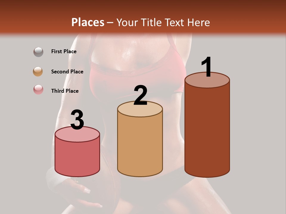 Woman With Football After A Workout PowerPoint Template