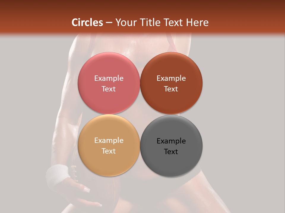 Woman With Football After A Workout PowerPoint Template