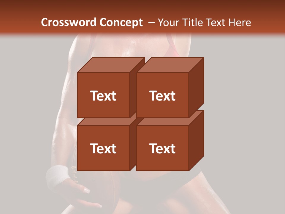 Woman With Football After A Workout PowerPoint Template