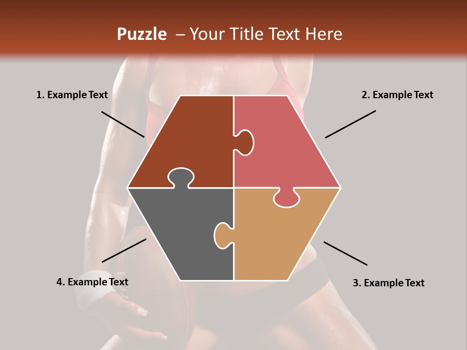 Woman With Football After A Workout PowerPoint Template