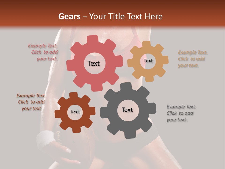 Woman With Football After A Workout PowerPoint Template