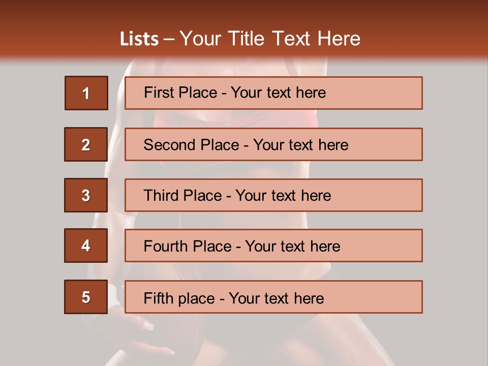 Woman With Football After A Workout PowerPoint Template