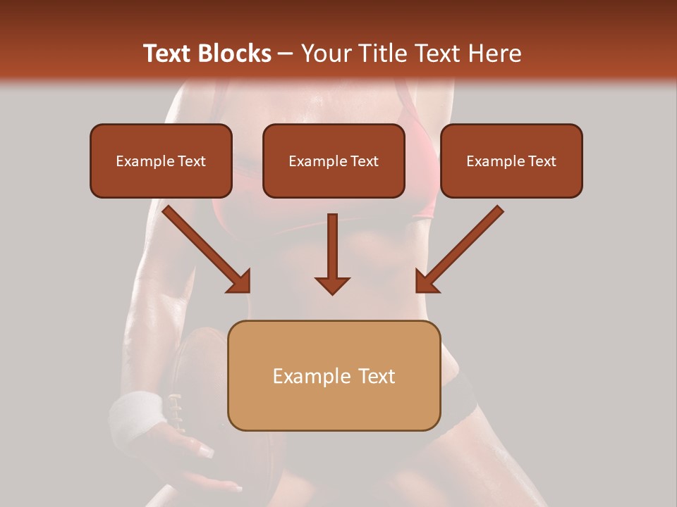 Woman With Football After A Workout PowerPoint Template