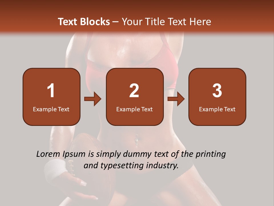 Woman With Football After A Workout PowerPoint Template