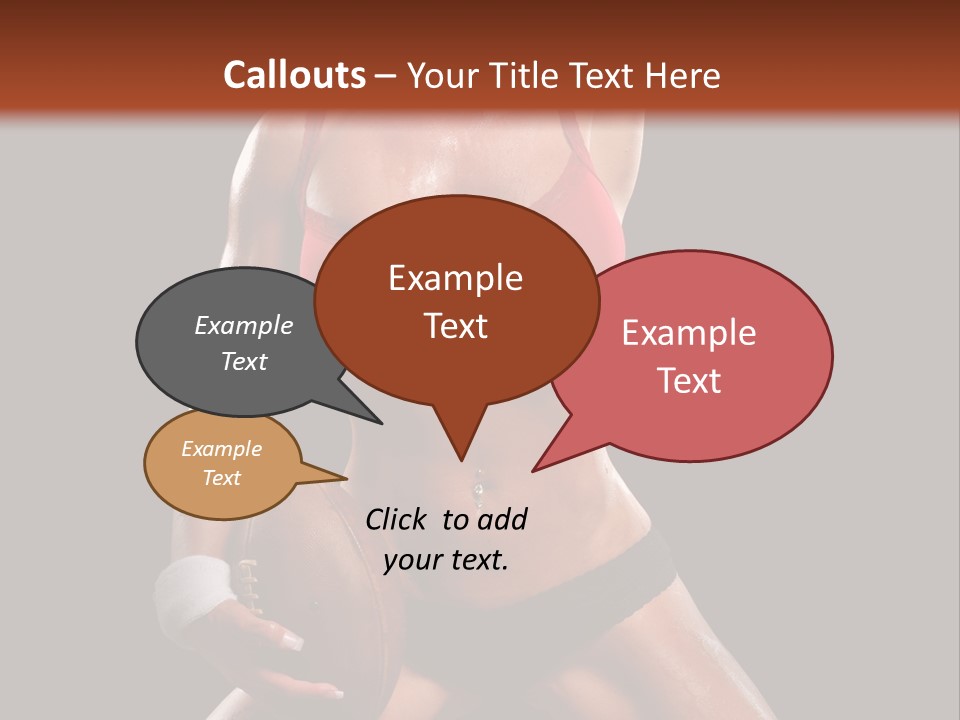 Woman With Football After A Workout PowerPoint Template