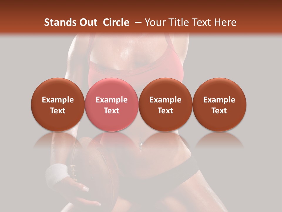 Woman With Football After A Workout PowerPoint Template