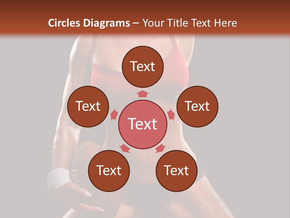 Woman With Football After A Workout PowerPoint Template