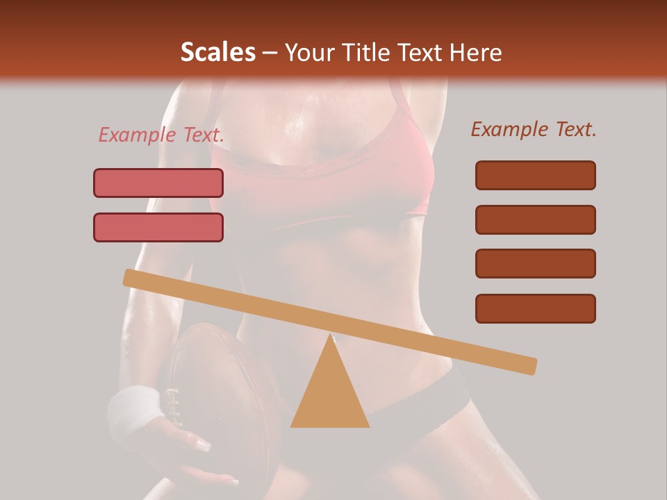 Woman With Football After A Workout PowerPoint Template