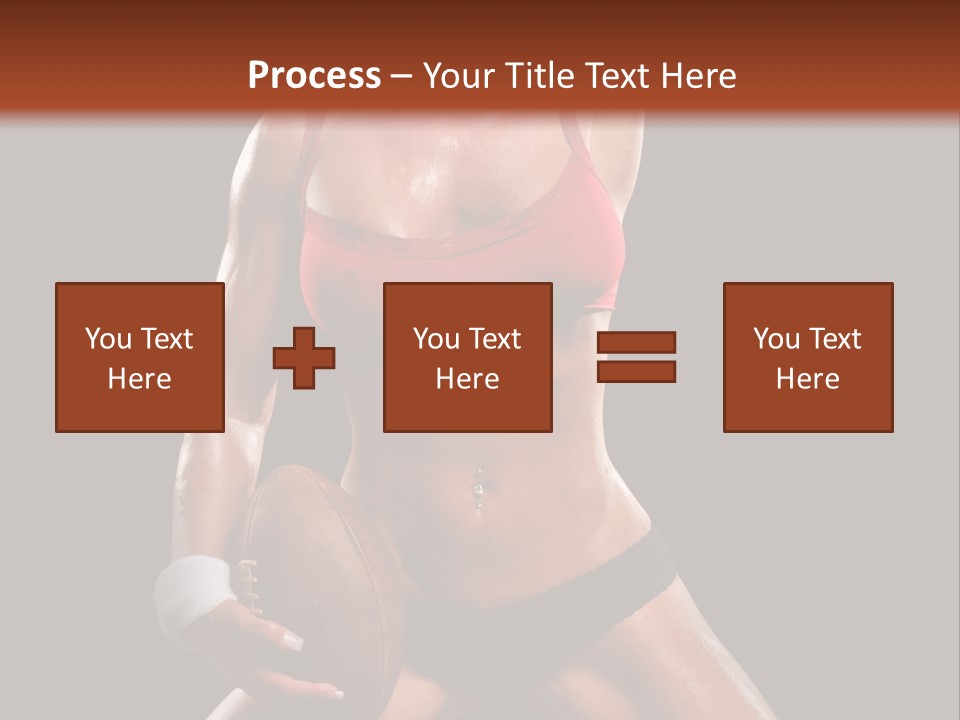 Woman With Football After A Workout PowerPoint Template