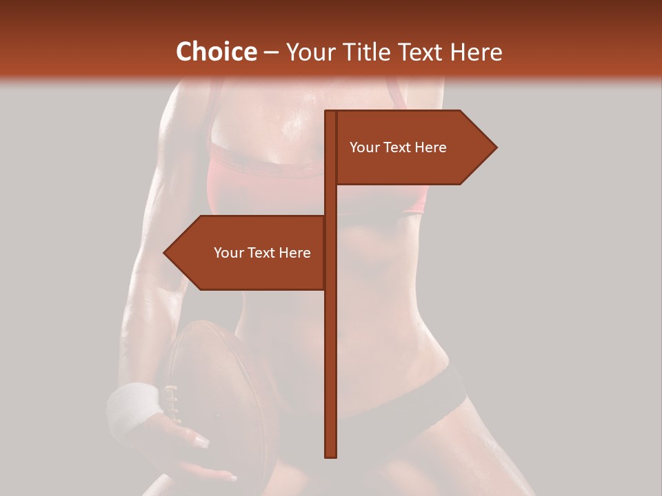 Woman With Football After A Workout PowerPoint Template