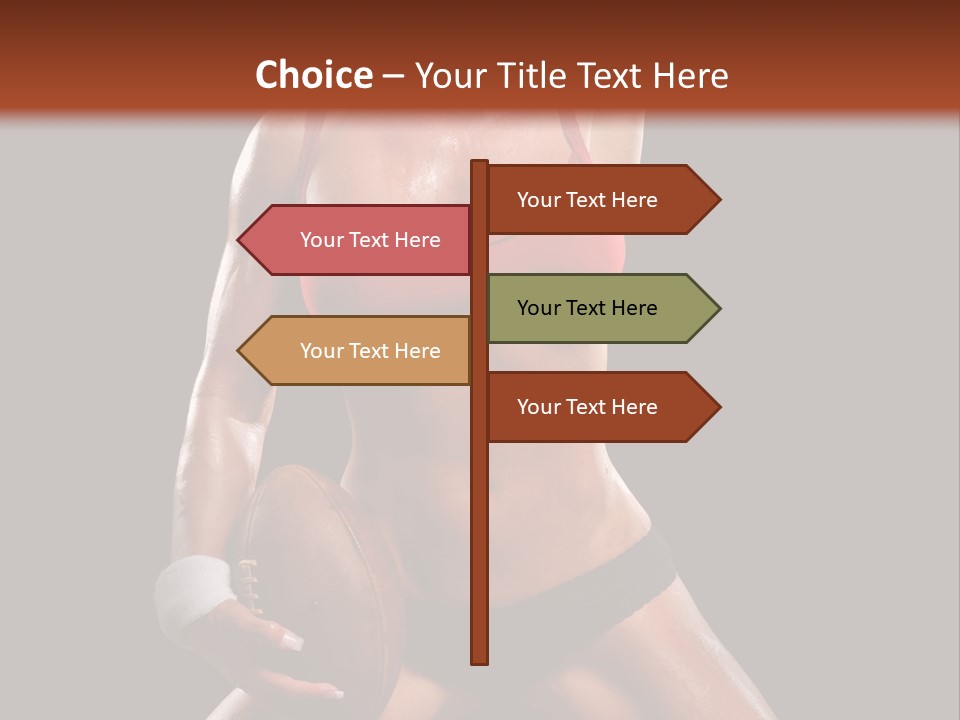 Woman With Football After A Workout PowerPoint Template