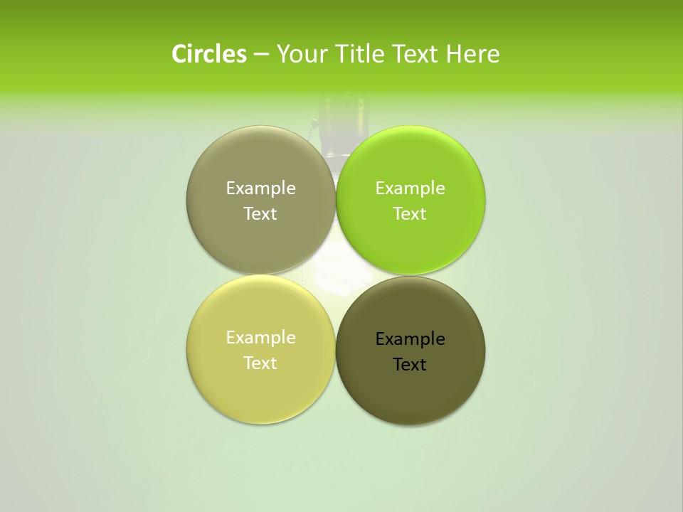 Energy-Efficient Cfl Bulb Shining At Center From A Simple Brass Fixture. Green Background Slightly Textured. PowerPoint Template