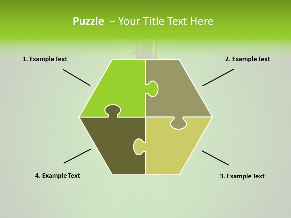 Energy-Efficient Cfl Bulb Shining At Center From A Simple Brass Fixture. Green Background Slightly Textured. PowerPoint Template
