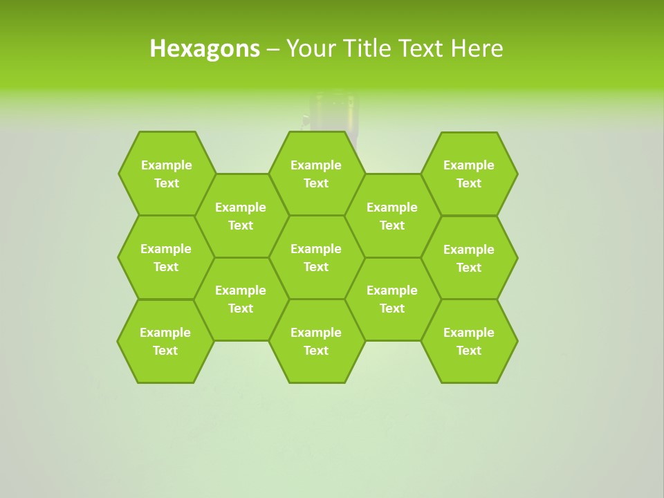 Energy-Efficient Cfl Bulb Shining At Center From A Simple Brass Fixture. Green Background Slightly Textured. PowerPoint Template