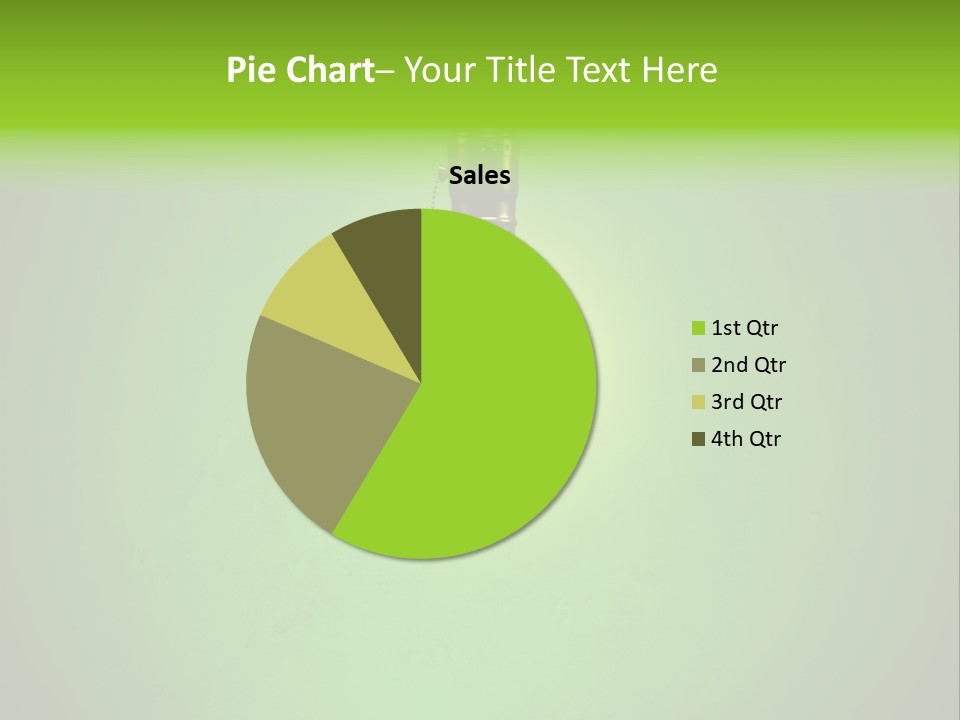 Energy-Efficient Cfl Bulb Shining At Center From A Simple Brass Fixture. Green Background Slightly Textured. PowerPoint Template