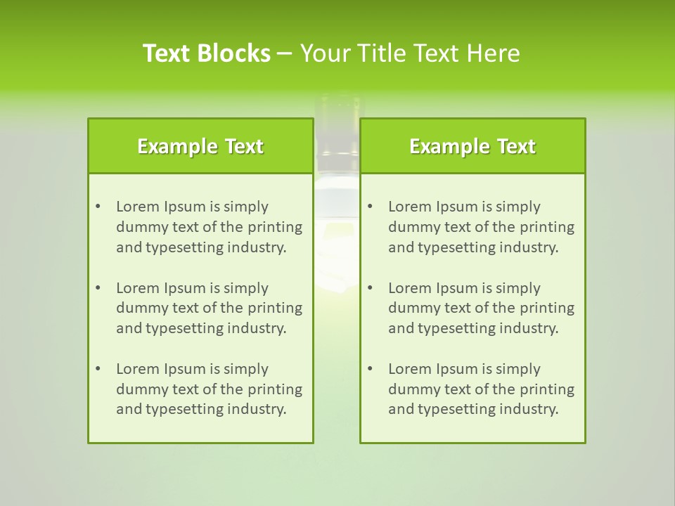 Energy-Efficient Cfl Bulb Shining At Center From A Simple Brass Fixture. Green Background Slightly Textured. PowerPoint Template