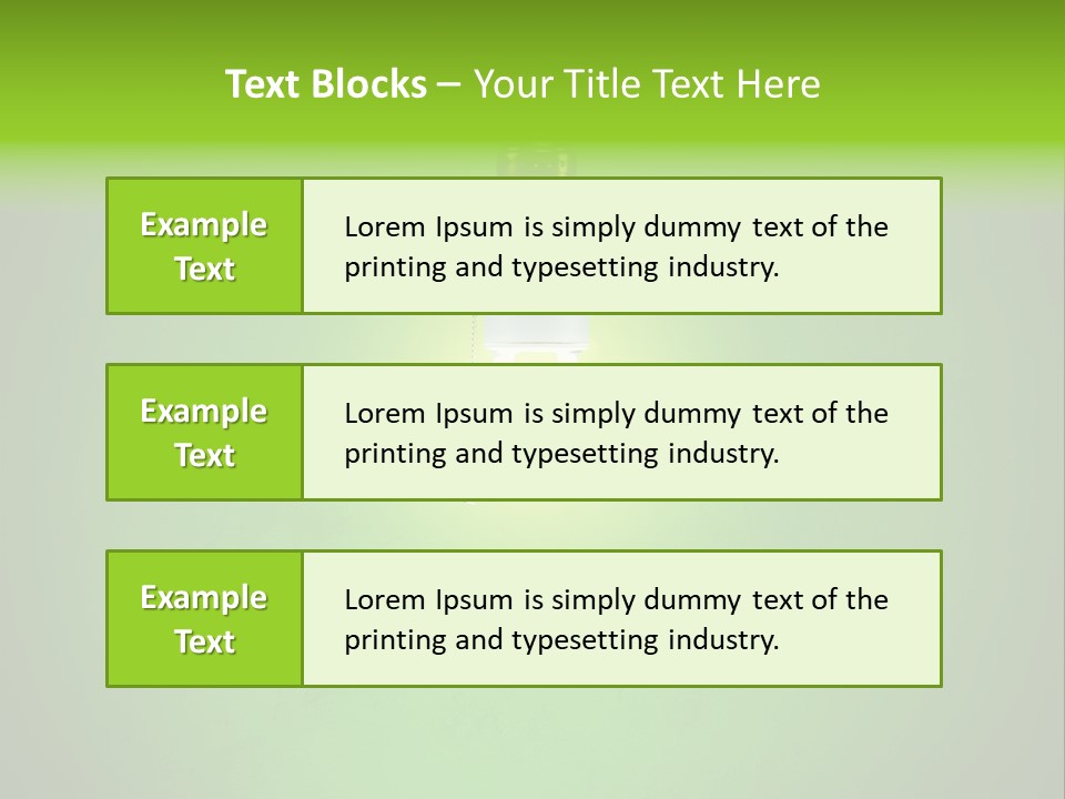 Energy-Efficient Cfl Bulb Shining At Center From A Simple Brass Fixture. Green Background Slightly Textured. PowerPoint Template