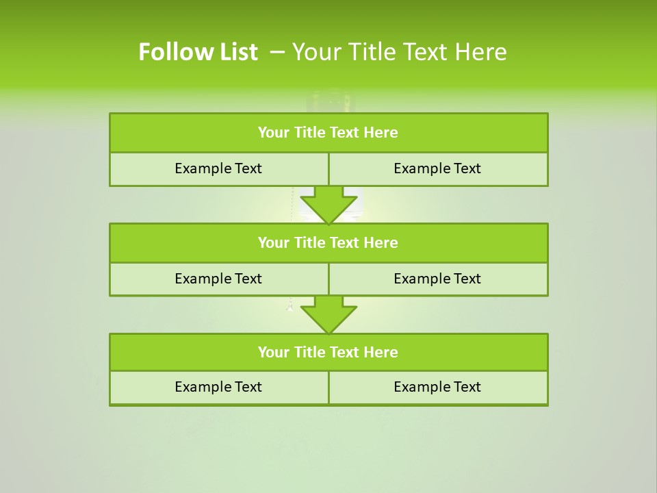 Energy-Efficient Cfl Bulb Shining At Center From A Simple Brass Fixture. Green Background Slightly Textured. PowerPoint Template