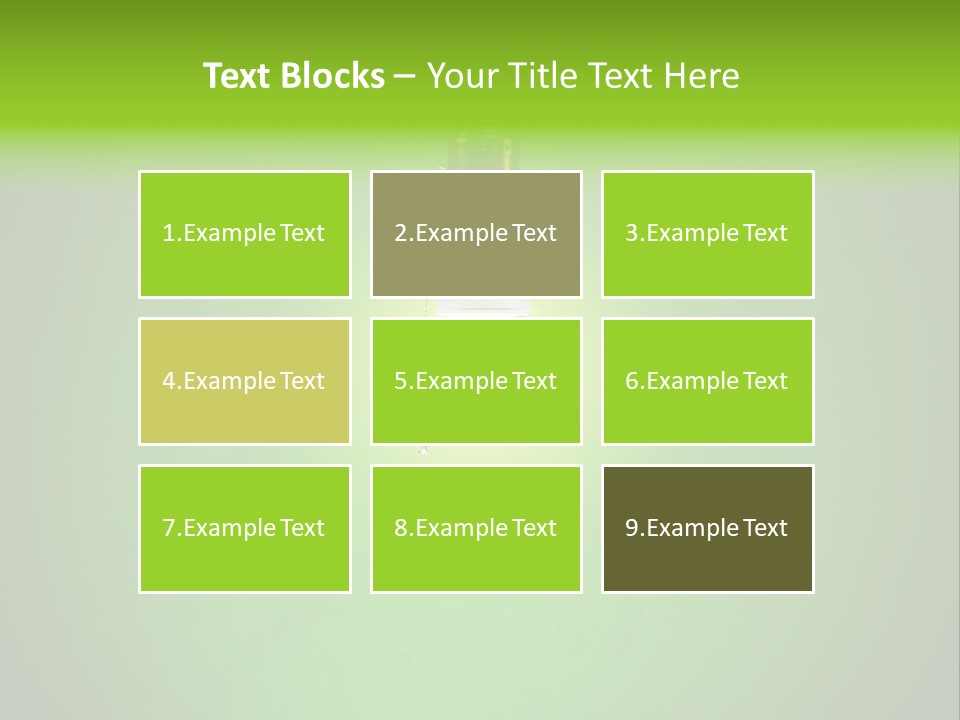 Energy-Efficient Cfl Bulb Shining At Center From A Simple Brass Fixture. Green Background Slightly Textured. PowerPoint Template