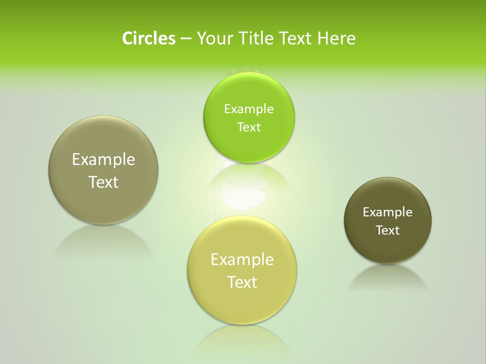 Energy-Efficient Cfl Bulb Shining At Center From A Simple Brass Fixture. Green Background Slightly Textured. PowerPoint Template