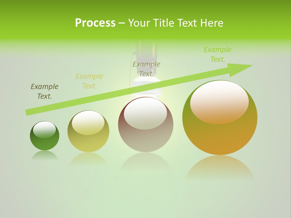 Energy-Efficient Cfl Bulb Shining At Center From A Simple Brass Fixture. Green Background Slightly Textured. PowerPoint Template