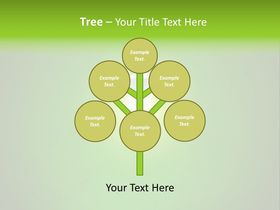 Energy-Efficient Cfl Bulb Shining At Center From A Simple Brass Fixture. Green Background Slightly Textured. PowerPoint Template