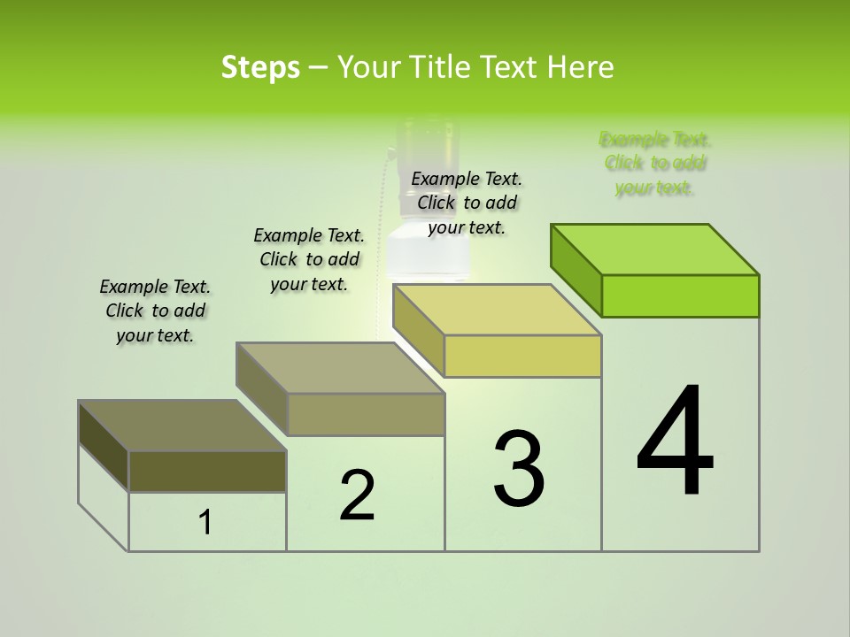 Energy-Efficient Cfl Bulb Shining At Center From A Simple Brass Fixture. Green Background Slightly Textured. PowerPoint Template