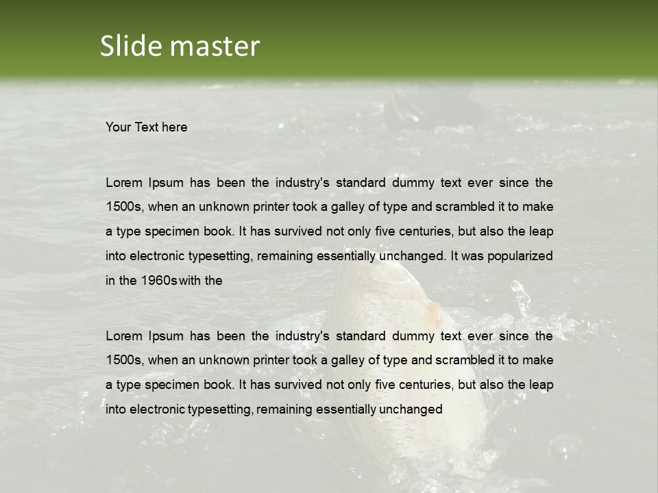 Fly Fishing On River PowerPoint Template