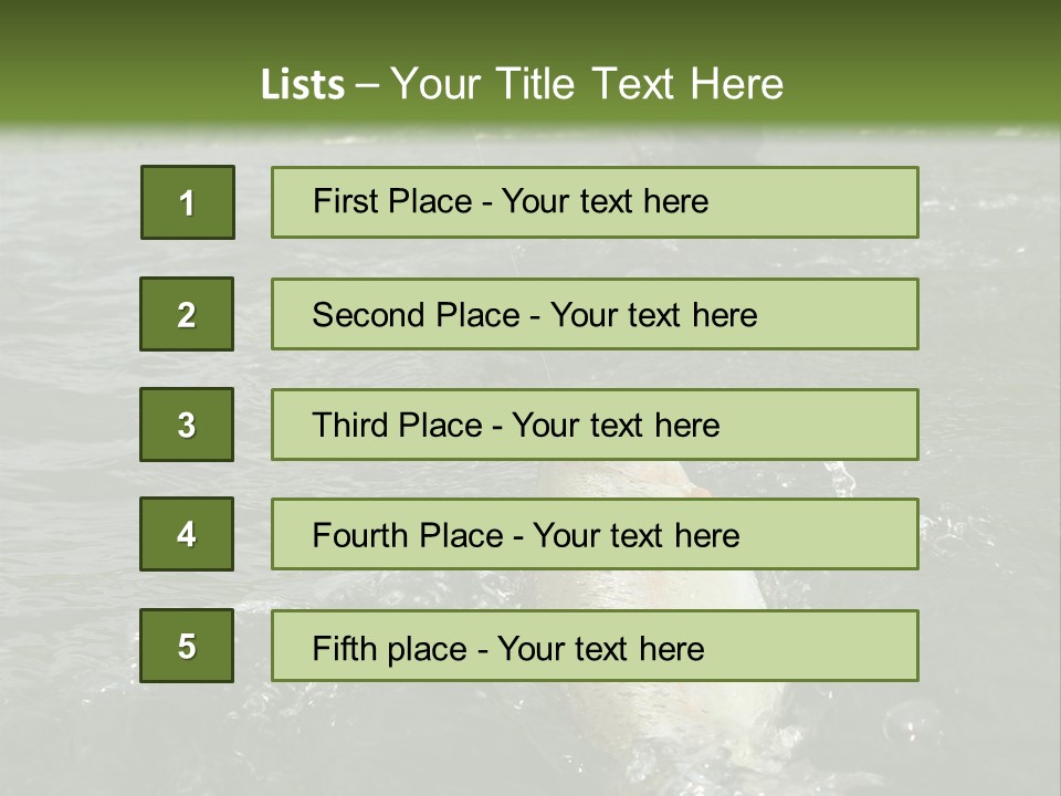 Fly Fishing On River PowerPoint Template