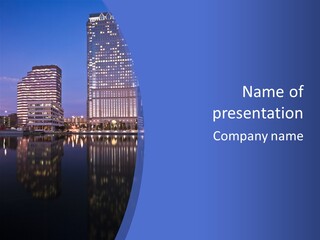 Downtown Of Tampa By Night PowerPoint Template