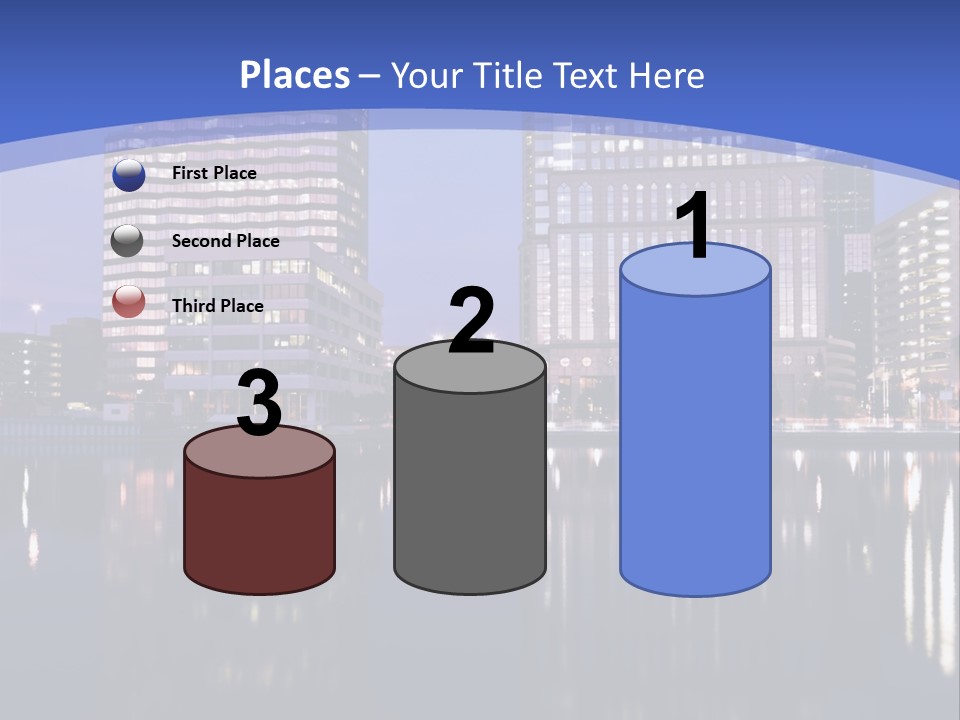 Downtown Of Tampa By Night PowerPoint Template