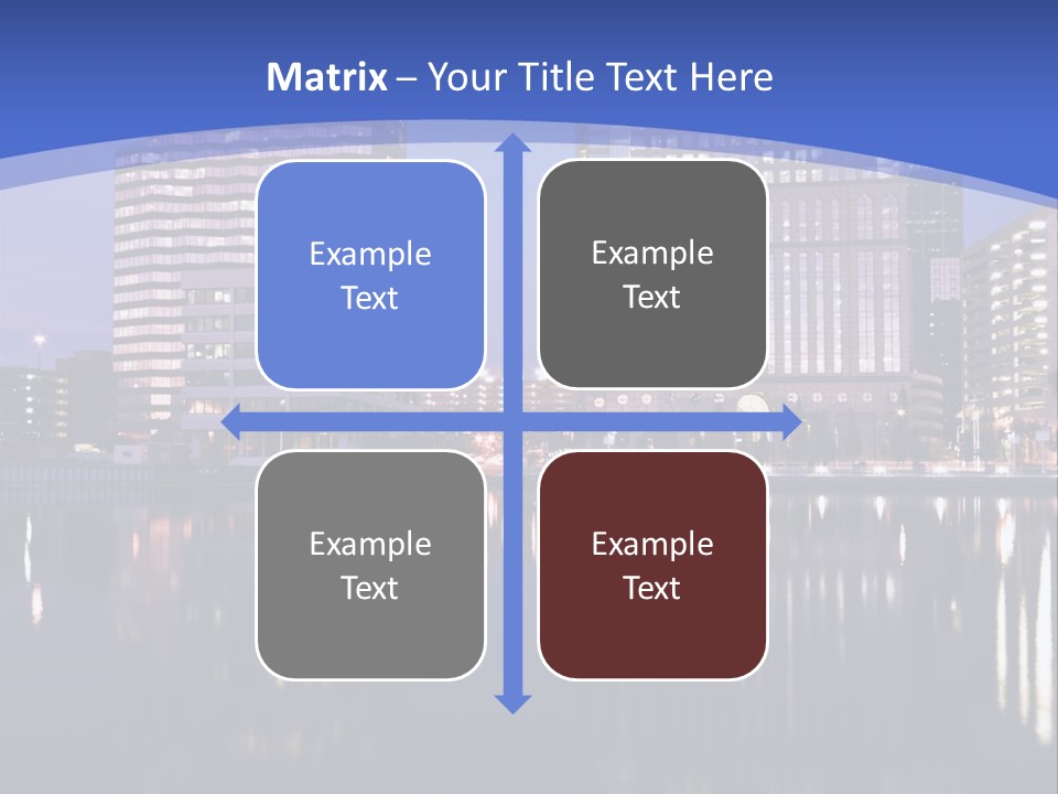 Downtown Of Tampa By Night PowerPoint Template