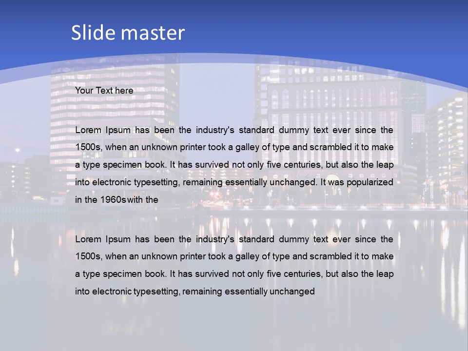 Downtown Of Tampa By Night PowerPoint Template