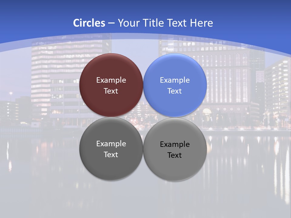 Downtown Of Tampa By Night PowerPoint Template