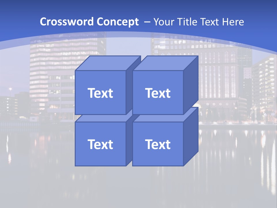 Downtown Of Tampa By Night PowerPoint Template