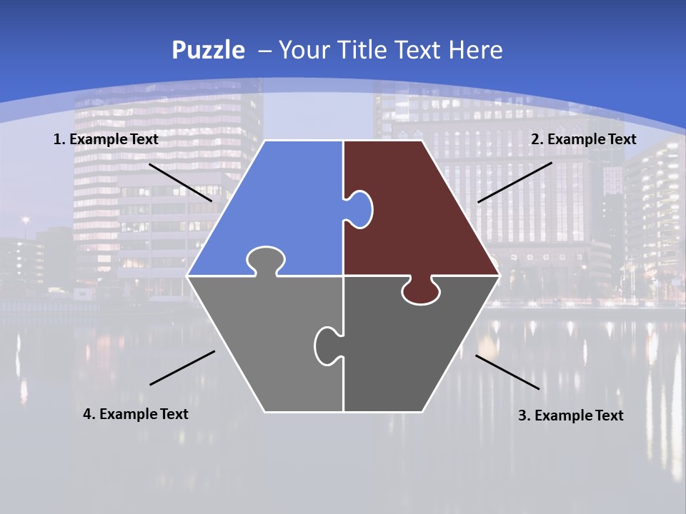 Downtown Of Tampa By Night PowerPoint Template