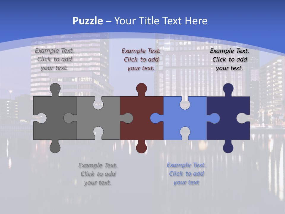 Downtown Of Tampa By Night PowerPoint Template