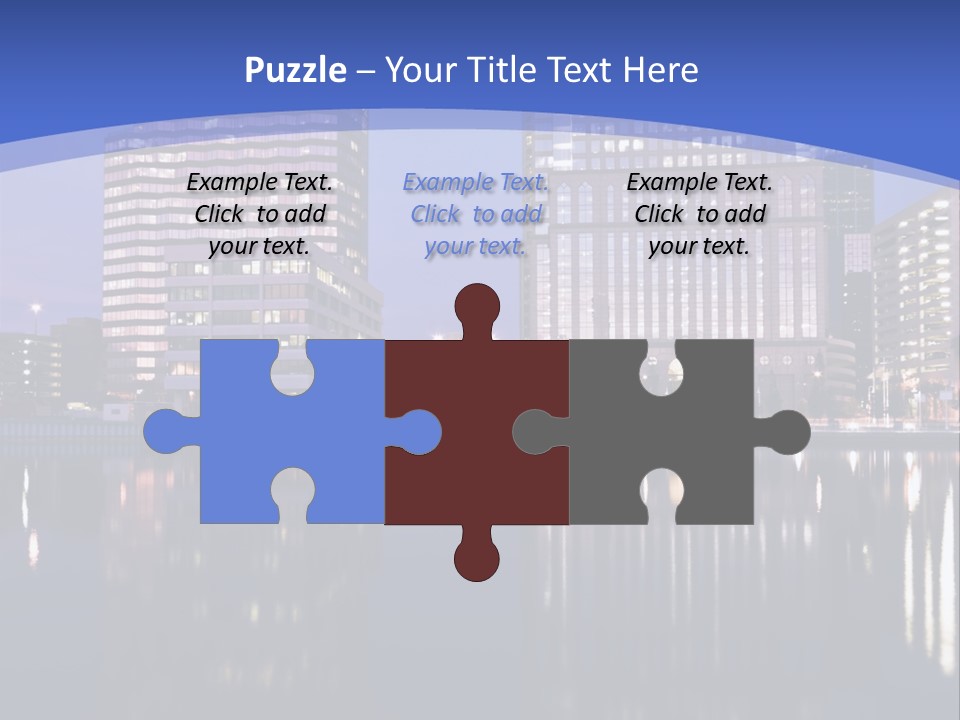 Downtown Of Tampa By Night PowerPoint Template