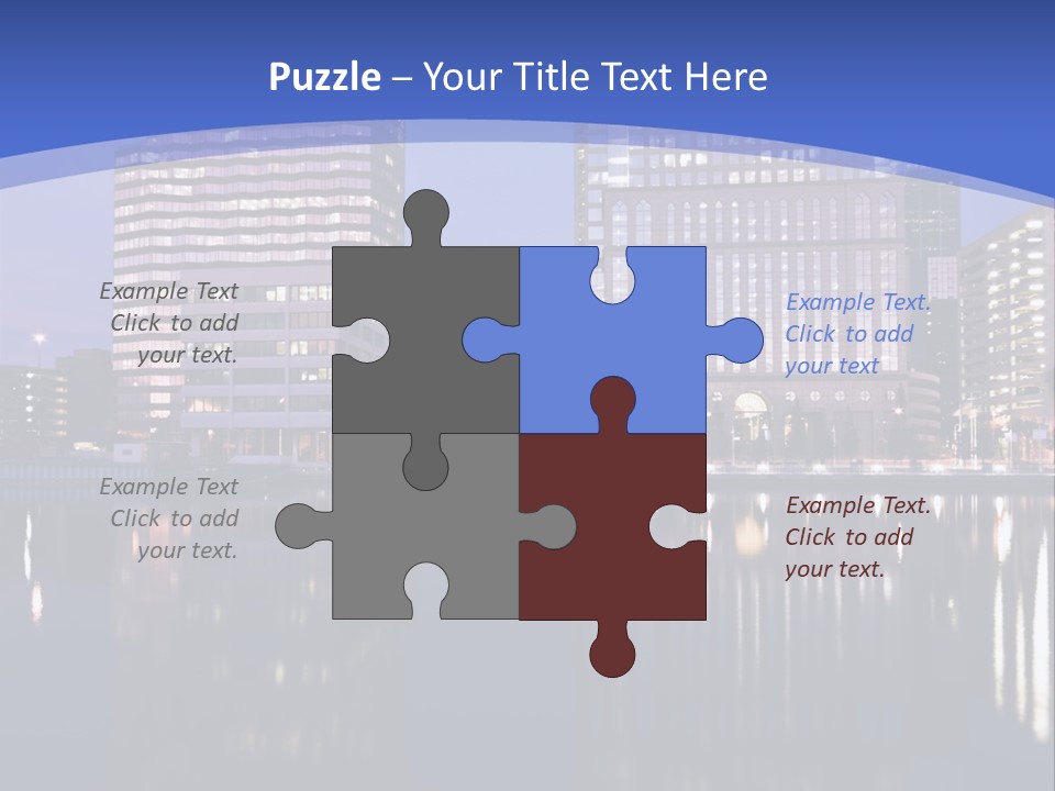 Downtown Of Tampa By Night PowerPoint Template