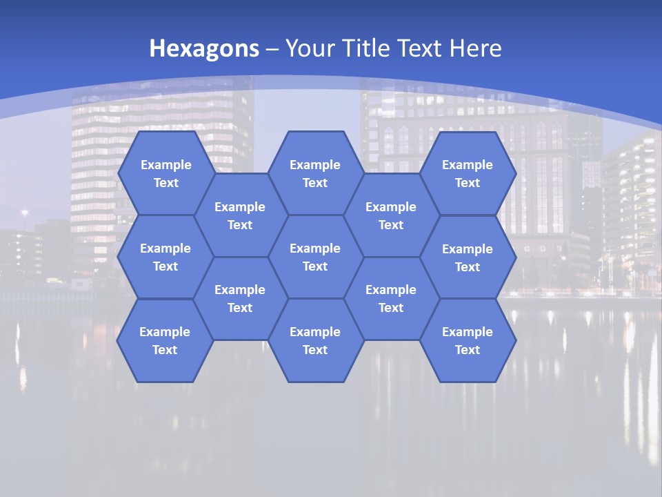 Downtown Of Tampa By Night PowerPoint Template