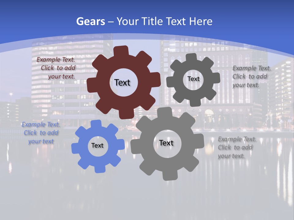 Downtown Of Tampa By Night PowerPoint Template