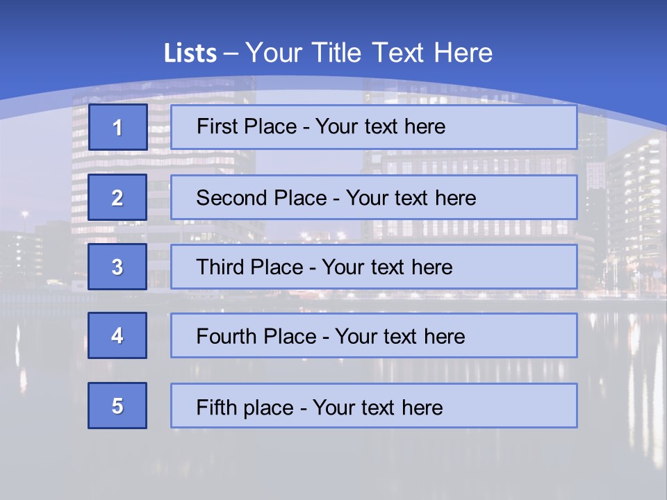 Downtown Of Tampa By Night PowerPoint Template