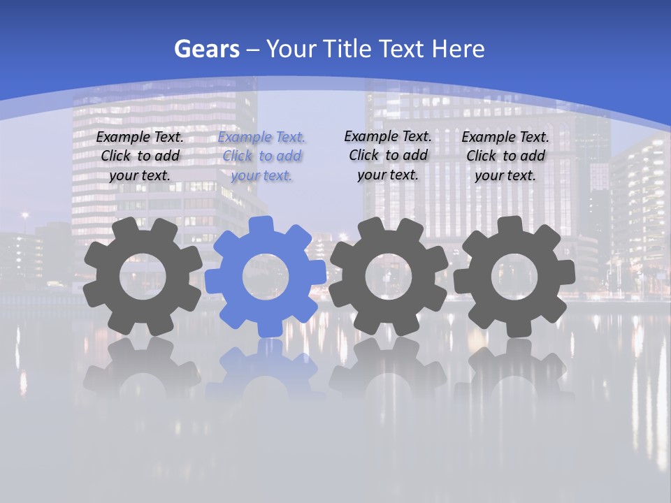 Downtown Of Tampa By Night PowerPoint Template