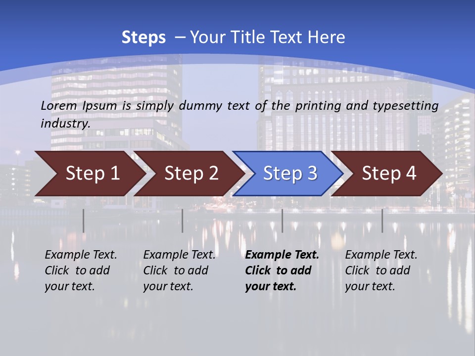 Downtown Of Tampa By Night PowerPoint Template