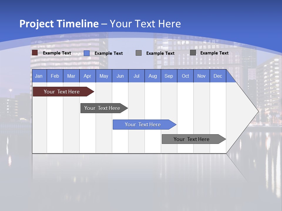 Downtown Of Tampa By Night PowerPoint Template
