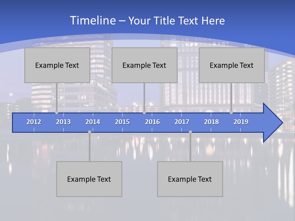 Downtown Of Tampa By Night PowerPoint Template