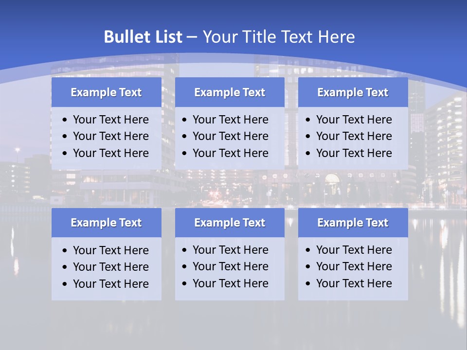 Downtown Of Tampa By Night PowerPoint Template