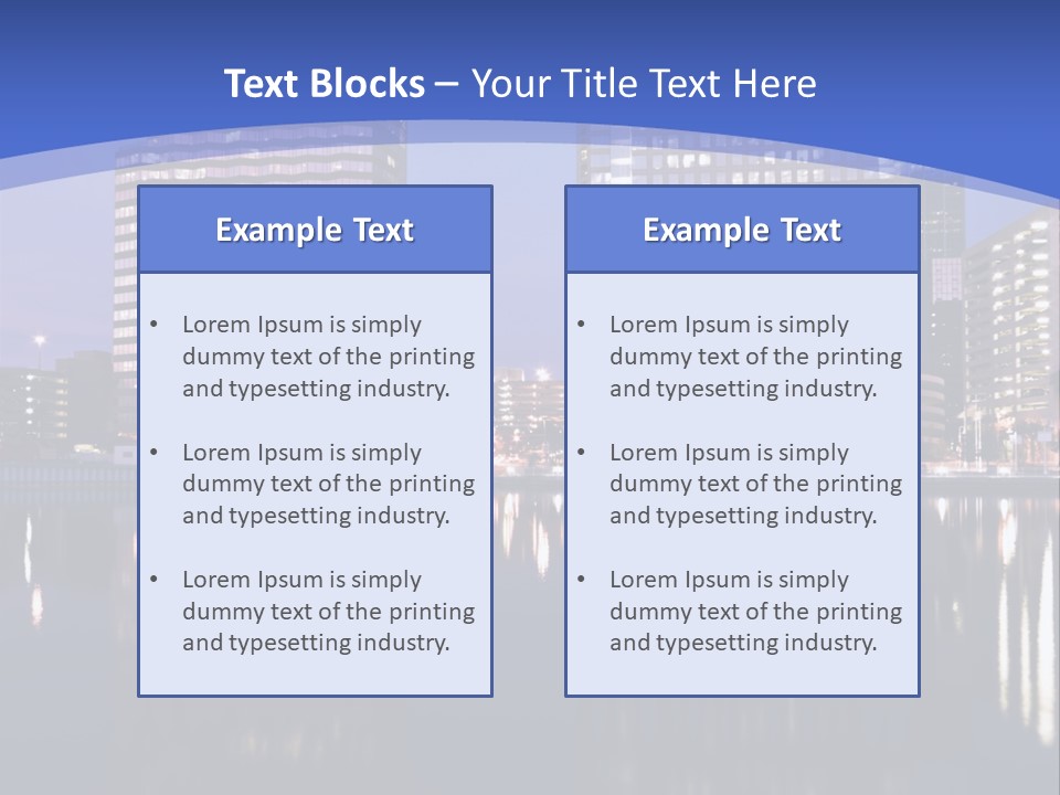 Downtown Of Tampa By Night PowerPoint Template