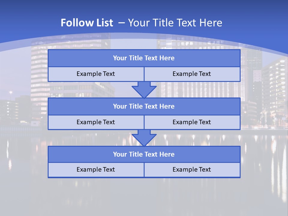 Downtown Of Tampa By Night PowerPoint Template