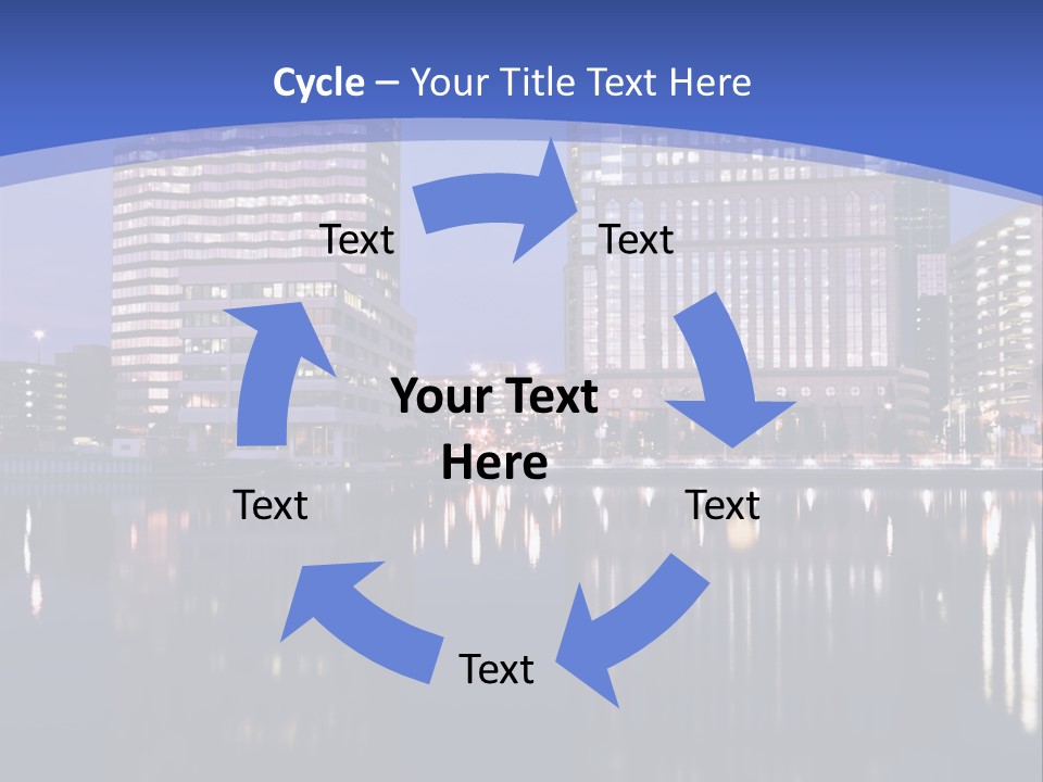 Downtown Of Tampa By Night PowerPoint Template